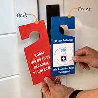 Room needs be cleaned or room is disinfected tags